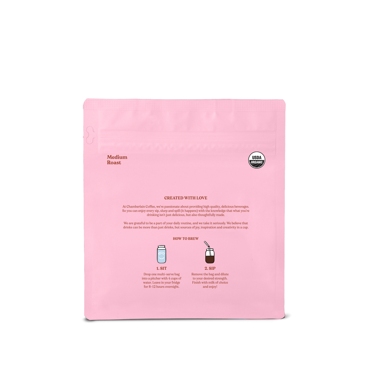 Organic Vanilla Cold Brew Elephant Large Coffee Bags  Product Shot Back
