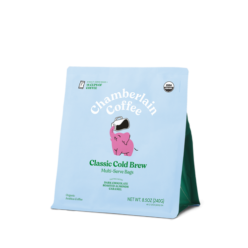 Organic Cold Brew Elephant Large Coffee Bags Cold Brew Elephant Product Shot Diagonal